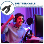 3.5mm Headphone Mic Splitter 4 Pole TRRS Male to Dual TRS Female Headset Microphone Audio Y Adapter for PC Laptop Phone