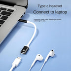 3.5mm Male to USB C Female Audio Adapter Cable TRRS Aux Jack to Type C Headphone Converter Passive Analog for Laptop PC Phone Tablet MP3 Player