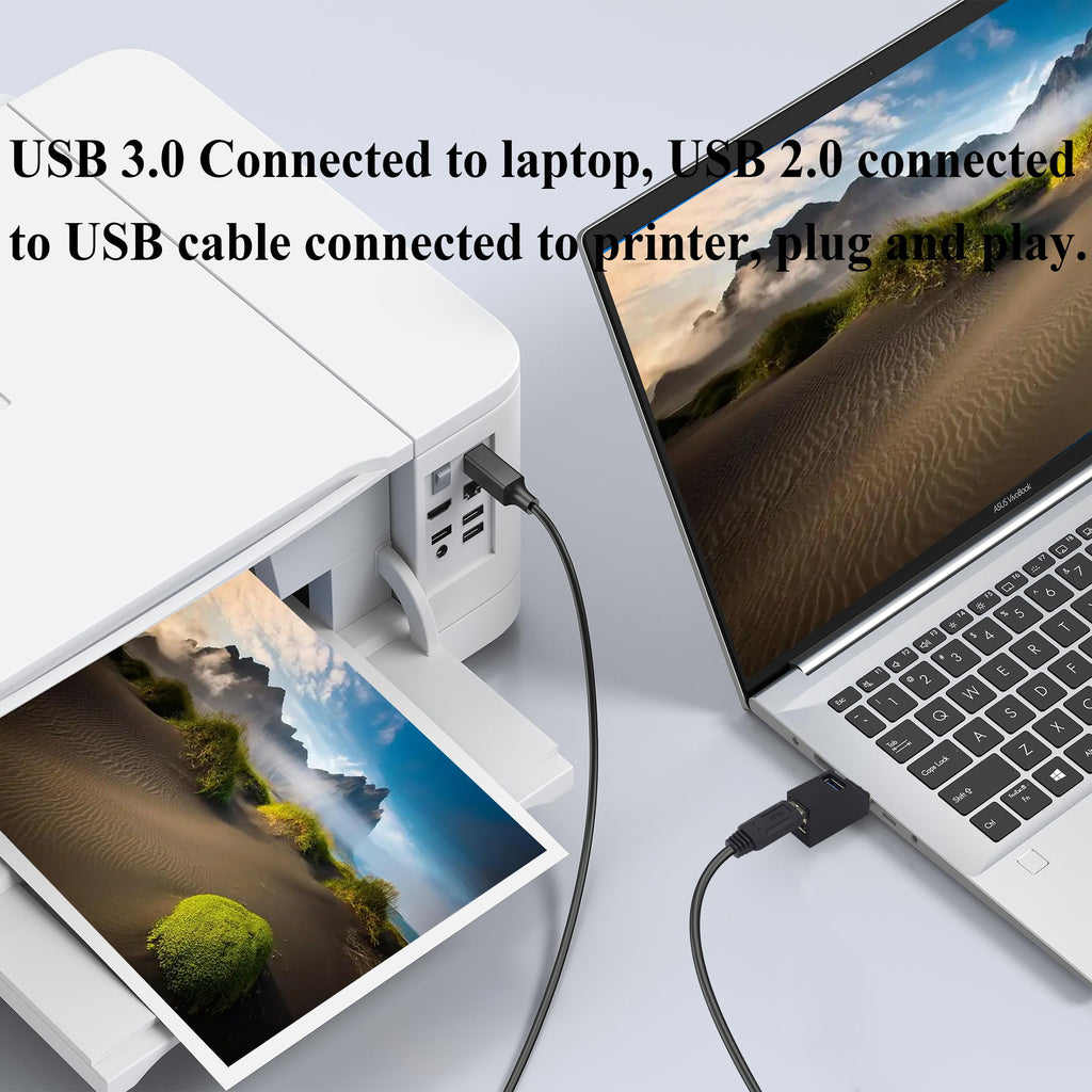 3 Port Portable USB Hub 1 USB 3.0 2 USB 2.0 90 Degree Data Splitter Adapter for PC Laptop MAC