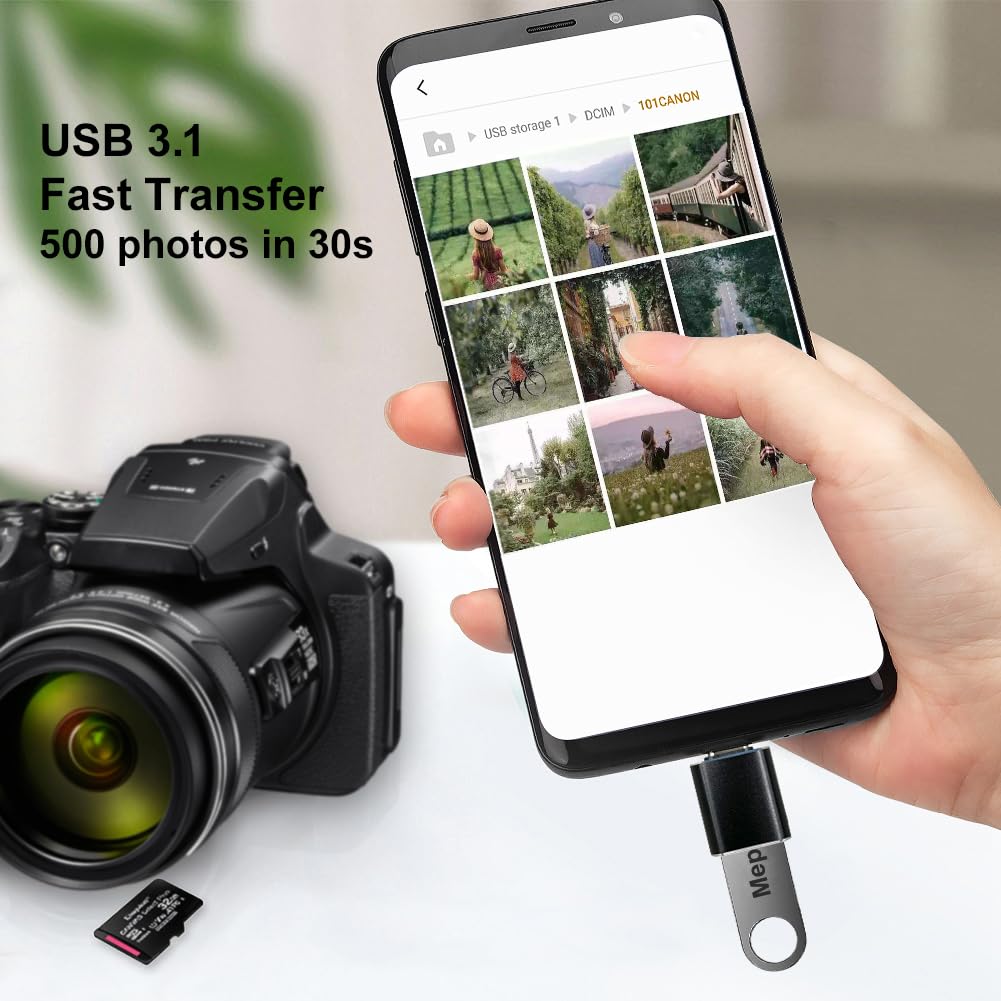USB C to USB 3.1 Adapter Type C Male to USB Female OTG Converter Compatible with Laptops Tablets Smartphones