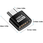 USB C to USB Adapter Type C Male to USB A Female OTG Converter 480Mbps Data Charging for MacBook iPhone 16 15 iPad Samsung Galaxy Flash Drive Keyboard