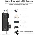 5 in 1 USB C Micro USB to USB OTG Adapter with TF SD Card Reader Multi Port Hub Dongle for Android Phone Mac PC Flash Drive Mouse Keyboard