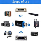 USB Bluetooth Audio Receiver Adapter Wireless 3.5mm AUX Dongle Music Receiver with 3.5mm Cable for Car Stereo Home Speaker Sound System iPhone iPad
