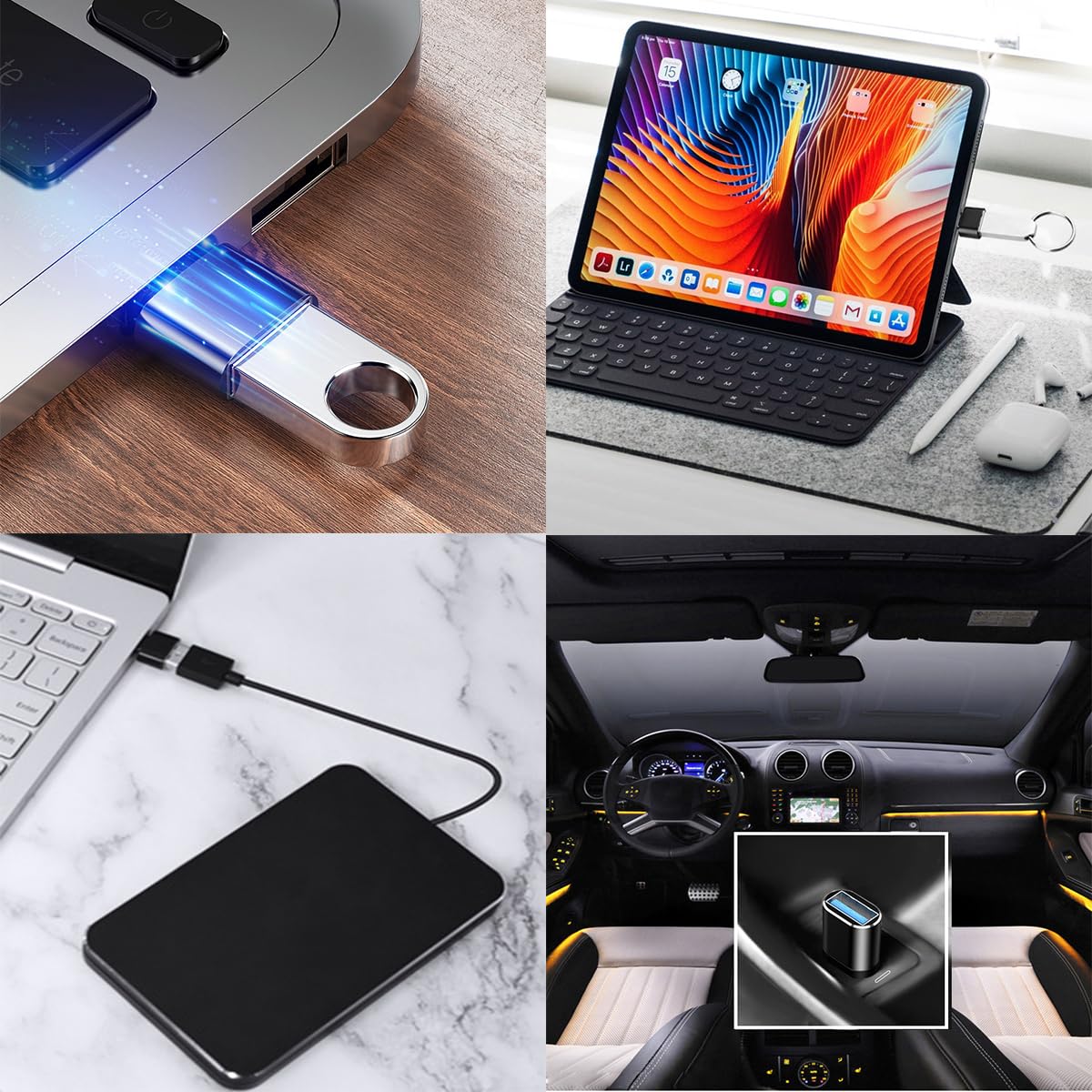 USB C to USB 3.1 Adapter Type C Male to USB Female OTG Converter Compatible with Laptops Tablets Smartphones