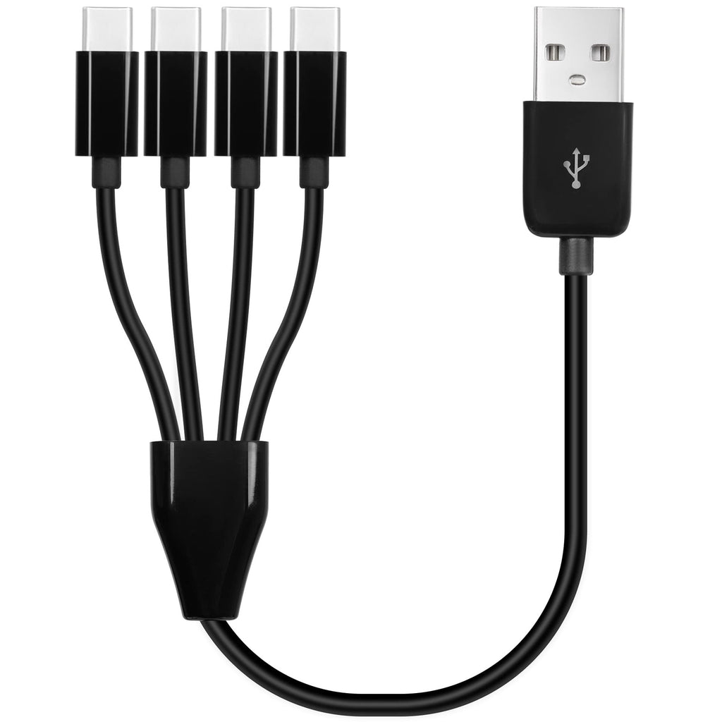 USB A Male to 4 USB C Male Charging Cable 4 in 1 Multi Device Splitter Cord 50cm 100cm 200cm Black White for USB C Phones