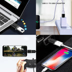 USB C to USB 3.1 Adapter Type C Male to USB Female OTG Converter Compatible with Laptops Tablets Smartphones