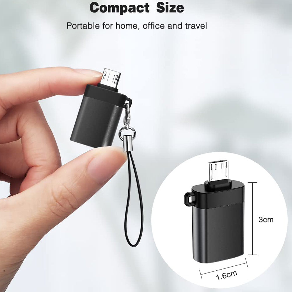 Micro USB Male to USB 3.0 Female OTG Adapter Converter with Lanyard for Flash Drive Keyboard Mouse Tablet