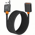 USB Extension Cable USB 2.0 A Male to Female Extender Cord 6A 120W Fast Charging 480Mbps Nylon Braided Wire for PC Laptop TV Keyboard Mouse Webcam Flash Drive