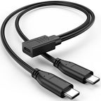 USB-C Splitter Cable 1 Female to 2 Male Y Splitter 30cm Charge Two USB-C Devices Simultaneously for Phone Tablet Earbuds Smart Watch
