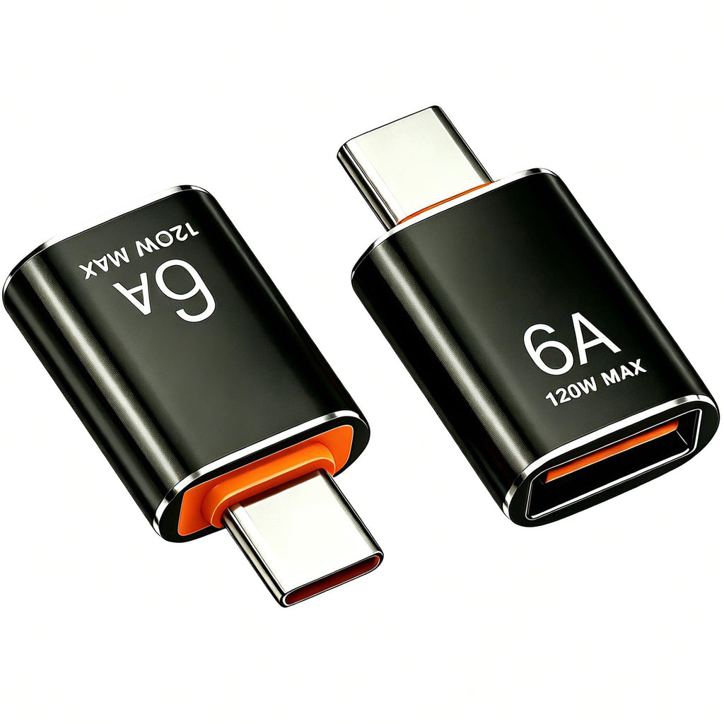 USB C to USB 3.2 Adapter 10Gbps Type C Male to USB A Female OTG Converter 120W 6A Fast Charging Aluminum Dongle for iPhone 16 15 iPad MacBook PC Flash Drive