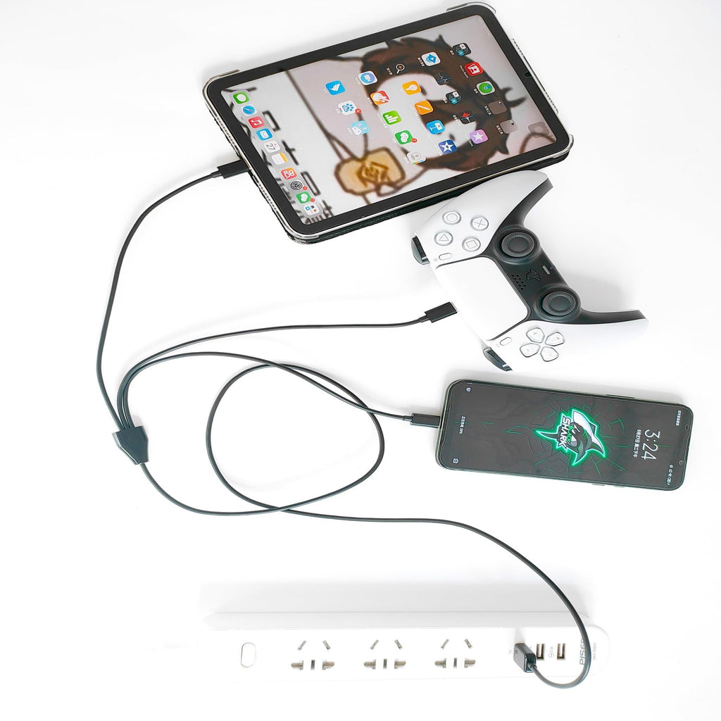 1 to 3 Micro USB Charging Splitter USB A to 3X Micro USB Multi Charger Cord 1 Port Data Sync 2 Port Charge Only for Earbuds Speaker Power Bank Android Phone