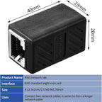 RJ45 Coupler Female to Female Ethernet Cable Extender Cat7 Cat6 Cat5e Cat5 Inline Adapter Gigabit 10Gbps Shielded Network Connector for Router Modem Switch PC
