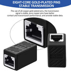 RJ45 Coupler Female to Female Ethernet Cable Extender Cat7 Cat6 Cat5e Cat5 Inline Adapter Gigabit 10Gbps Shielded Network Connector for Router Modem Switch PC