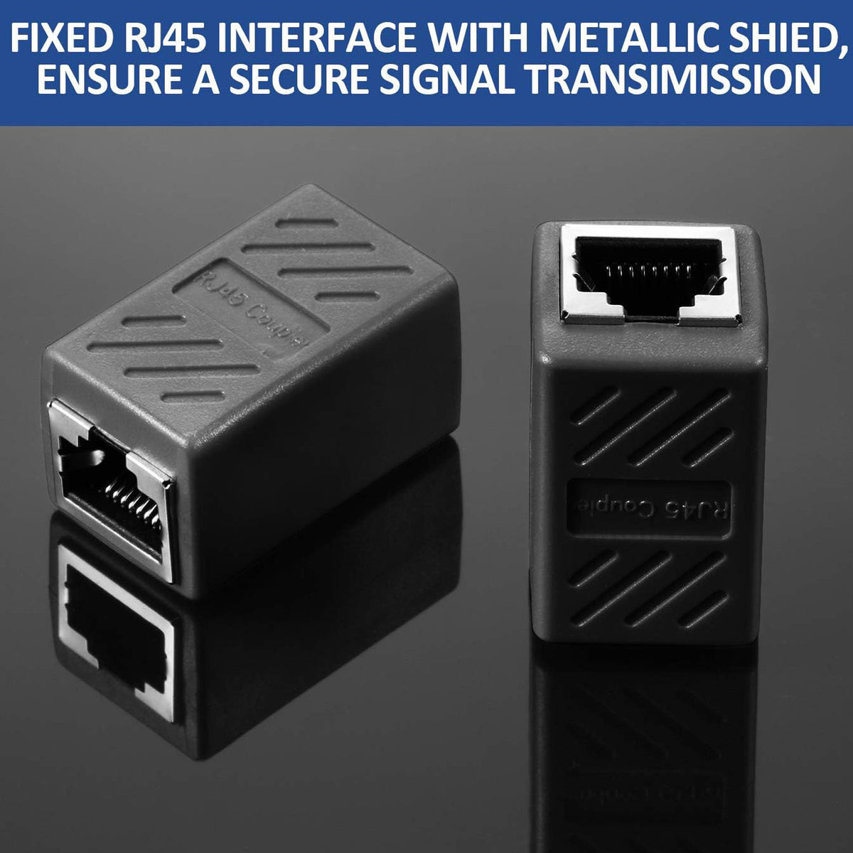 RJ45 Coupler Female to Female Ethernet Cable Extender Cat7 Cat6 Cat5e Cat5 Inline Adapter Gigabit 10Gbps Shielded Network Connector for Router Modem Switch PC