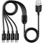 1 to 4 Micro USB Charging Cable Splitter USB A to 4X Micro USB Multi Charger Cord for Wireless Earbuds Bluetooth Speaker Power Bank Old Android Phone USB Fan LED Light Car Home