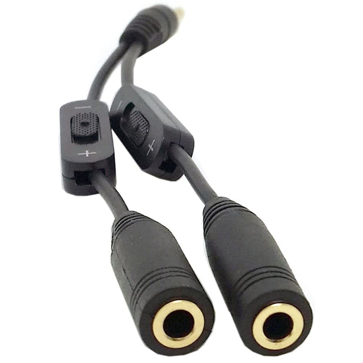 3.5mm Headphone Audio Y Splitter Cable 1 Male to 2 Female with Dual Slide Volume Controls 3 Pole TRS Stereo Aux Adapter for Earphones Speakers iPod PC