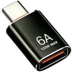 USB C to USB 3.2 Adapter 10Gbps Type C Male to USB A Female OTG Converter 120W 6A Fast Charging Aluminum Dongle for iPhone 16 15 iPad MacBook PC Flash Drive