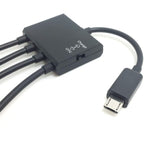 Micro USB OTG Hub Adapter Cable 3 Port USB 2.0 Splitter with Power Charging Port and Switch for Fire TV Stick 4K Chromecast Android TV Box Tablet Flash Drive