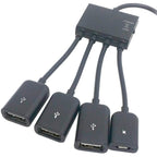 Micro USB OTG Hub Adapter Cable 3 Port USB 2.0 Splitter with Power Charging Port and Switch for Fire TV Stick 4K Chromecast Android TV Box Tablet Flash Drive