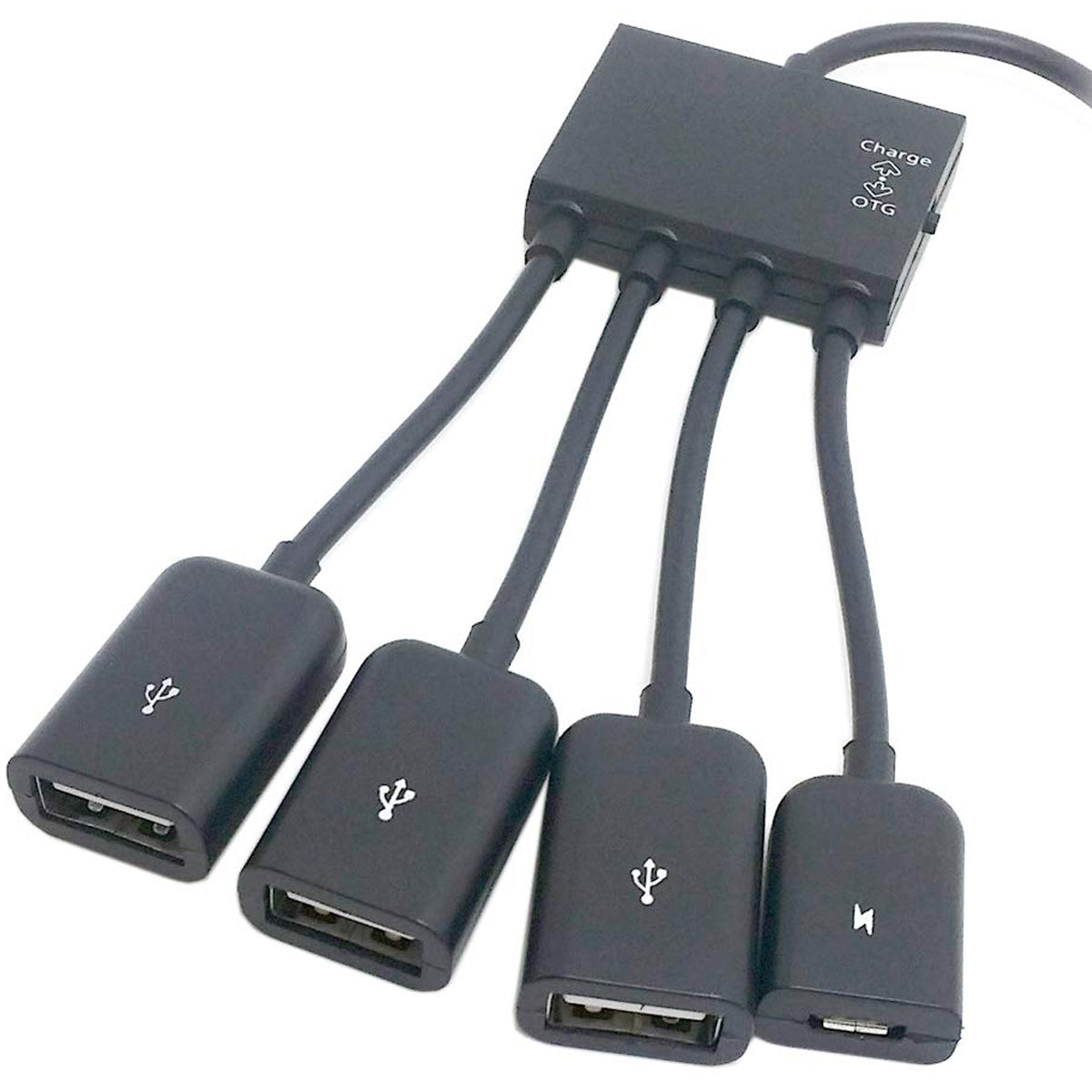 Micro USB OTG Hub Adapter Cable 3 Port USB 2.0 Splitter with Power Charging Port and Switch for Fire TV Stick 4K Chromecast Android TV Box Tablet Flash Drive