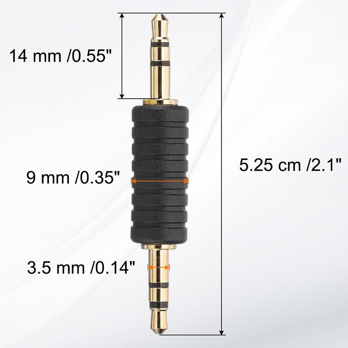 3.5mm Male to Male Audio Adapter 1/8 Inch TRS Stereo Coupler AUX Cable Joiner Gender Changer Connector Gold Plated for Speaker PC Laptop Headphone MP3