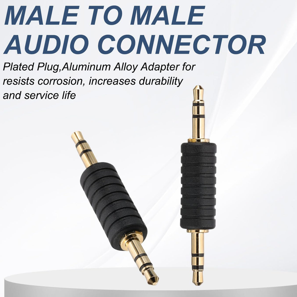 3.5mm Male to Male Audio Adapter 1/8 Inch TRS Stereo Coupler AUX Cable Joiner Gender Changer Connector Gold Plated for Speaker PC Laptop Headphone MP3