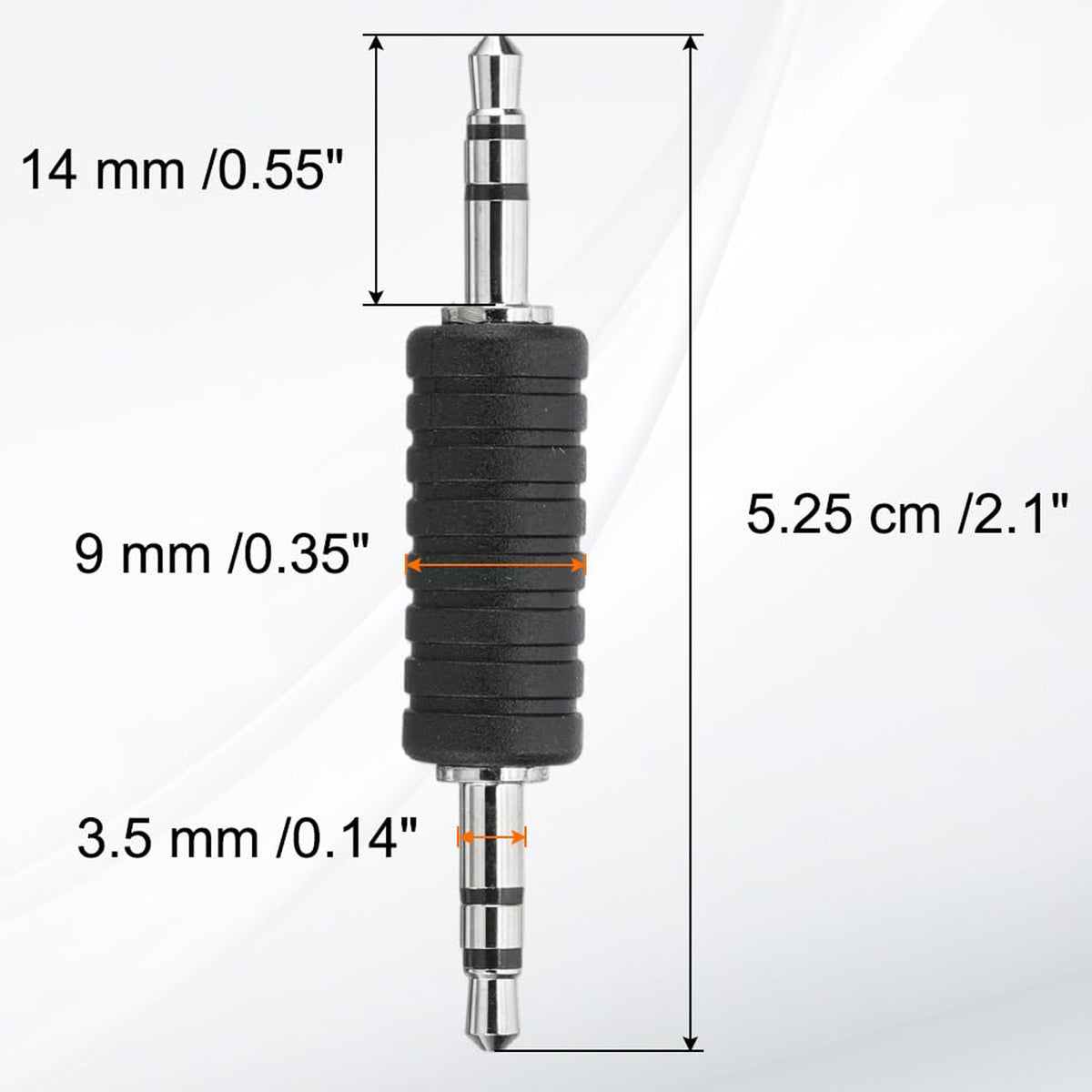 3.5mm Male to Male Audio Adapter 1/8 Inch TRS Stereo Coupler AUX Cable Joiner Gender Changer Nickel Plated for Speaker PC Laptop Headphone Tablet MP3