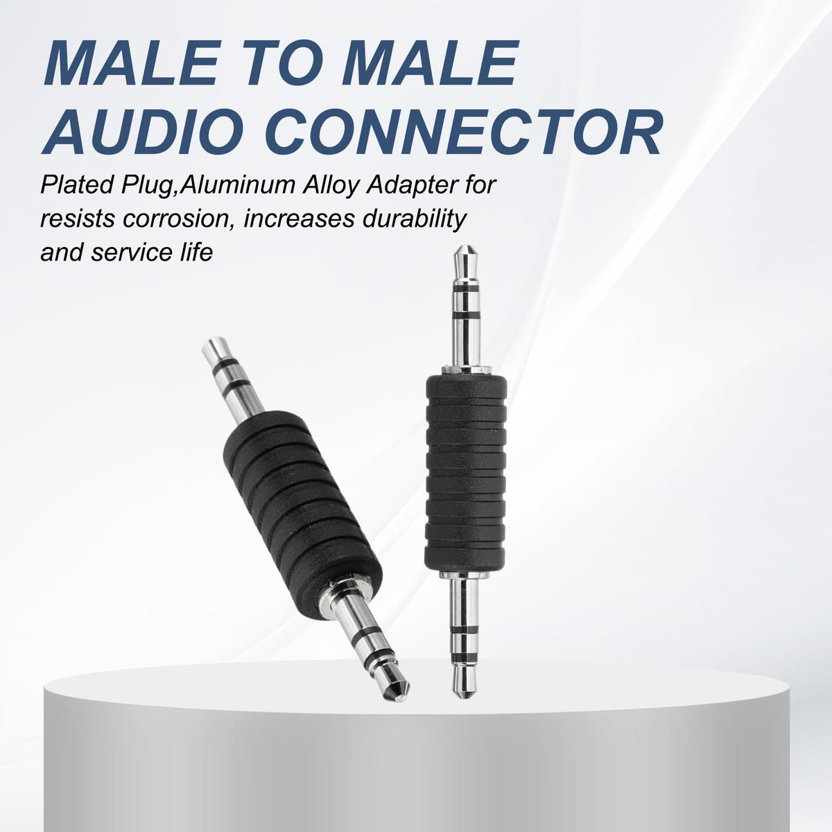 3.5mm Male to Male Audio Adapter 1/8 Inch TRS Stereo Coupler AUX Cable Joiner Gender Changer Nickel Plated for Speaker PC Laptop Headphone Tablet MP3