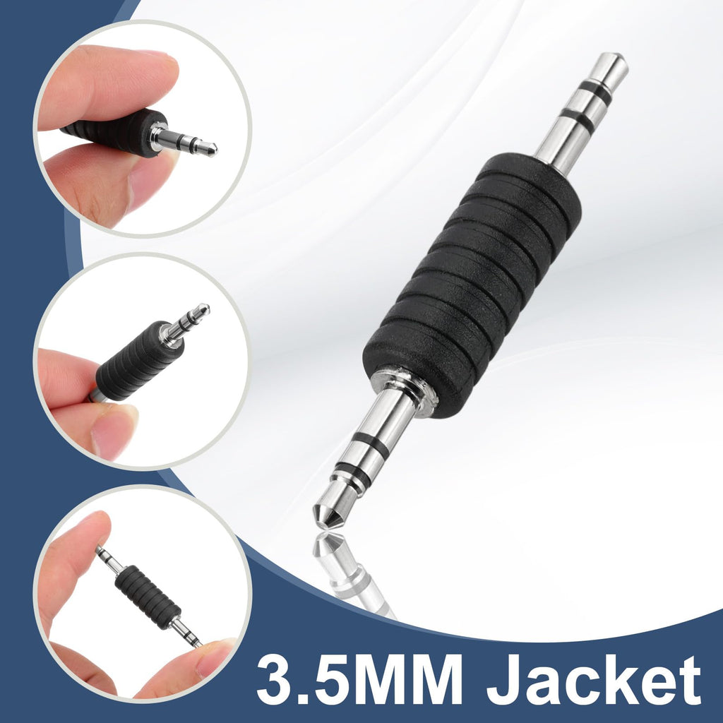 3.5mm Male to Male Audio Adapter 1/8 Inch TRS Stereo Coupler AUX Cable Joiner Gender Changer Nickel Plated for Speaker PC Laptop Headphone Tablet MP3