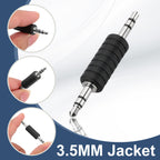 3.5mm Male to Male Audio Adapter 1/8 Inch TRS Stereo Coupler AUX Cable Joiner Gender Changer Nickel Plated for Speaker PC Laptop Headphone Tablet MP3
