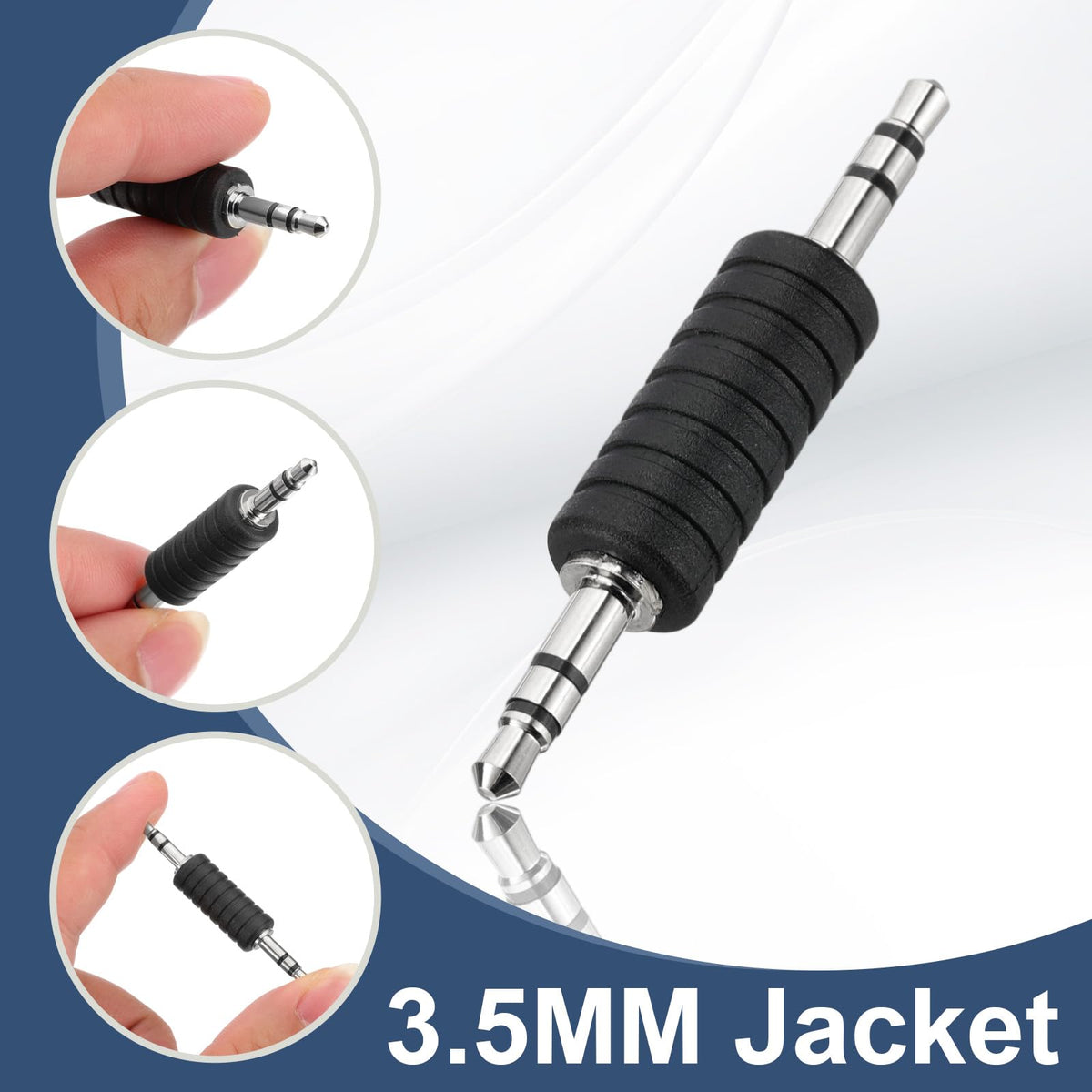 3.5mm Male to Male Audio Adapter 1/8 Inch TRS Stereo Coupler AUX Cable Joiner Gender Changer Nickel Plated for Speaker PC Laptop Headphone Tablet MP3