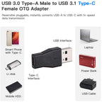 USB C Female to USB 3.0 A Male Adapter 10Gbps Straight Type C to USB Converter Fast Charge Data Sync for PC Laptop Tablet Phone Hard Drive