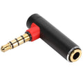 3.5mm Right Angle Adapter Male to Female 90 Degree L Shape Metal Audio Connector for Headset Headphone Smartphone Tablet Laptop