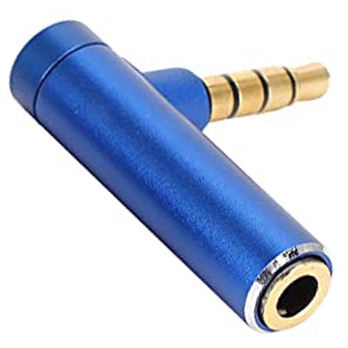3.5mm Right Angle Adapter Male to Female 90 Degree L Shape Metal Audio Connector for Headset Headphone Smartphone Tablet Laptop