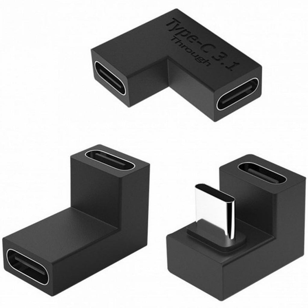 USB C Angled Adapter Type C Elbow Connector Side Bend Vertical Bend U Shaped for Cable Routing in Tight Spaces
