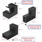 USB C Angled Adapter Type C Elbow Connector Side Bend Vertical Bend U Shaped for Cable Routing in Tight Spaces