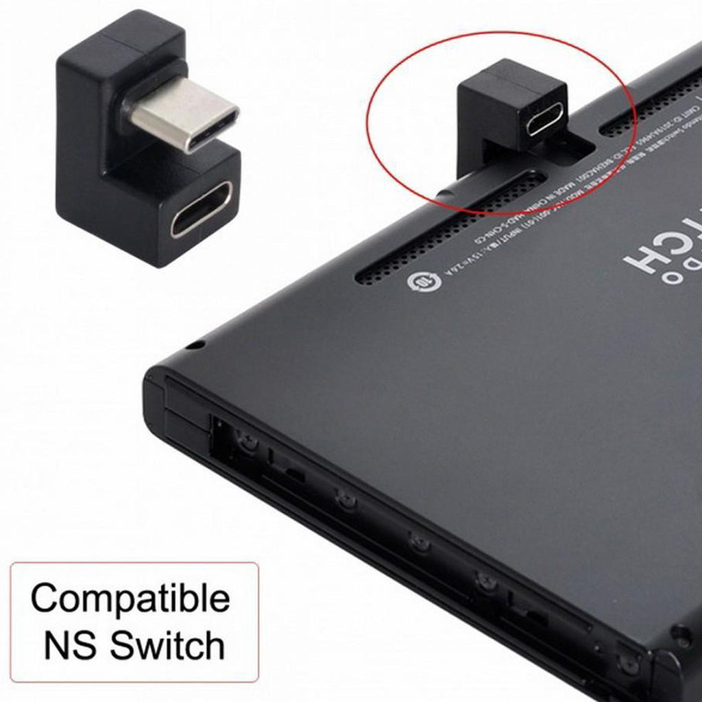 USB C Angled Adapter Type C Elbow Connector Side Bend Vertical Bend U Shaped for Cable Routing in Tight Spaces