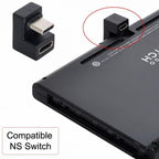 USB C Angled Adapter Type C Elbow Connector Side Bend Vertical Bend U Shaped for Cable Routing in Tight Spaces