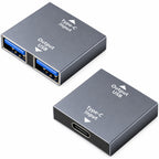 USB C to Dual USB A Female Splitter Adapter One Data and Charging Port One Charging Only Port for Laptop PC Power Bank