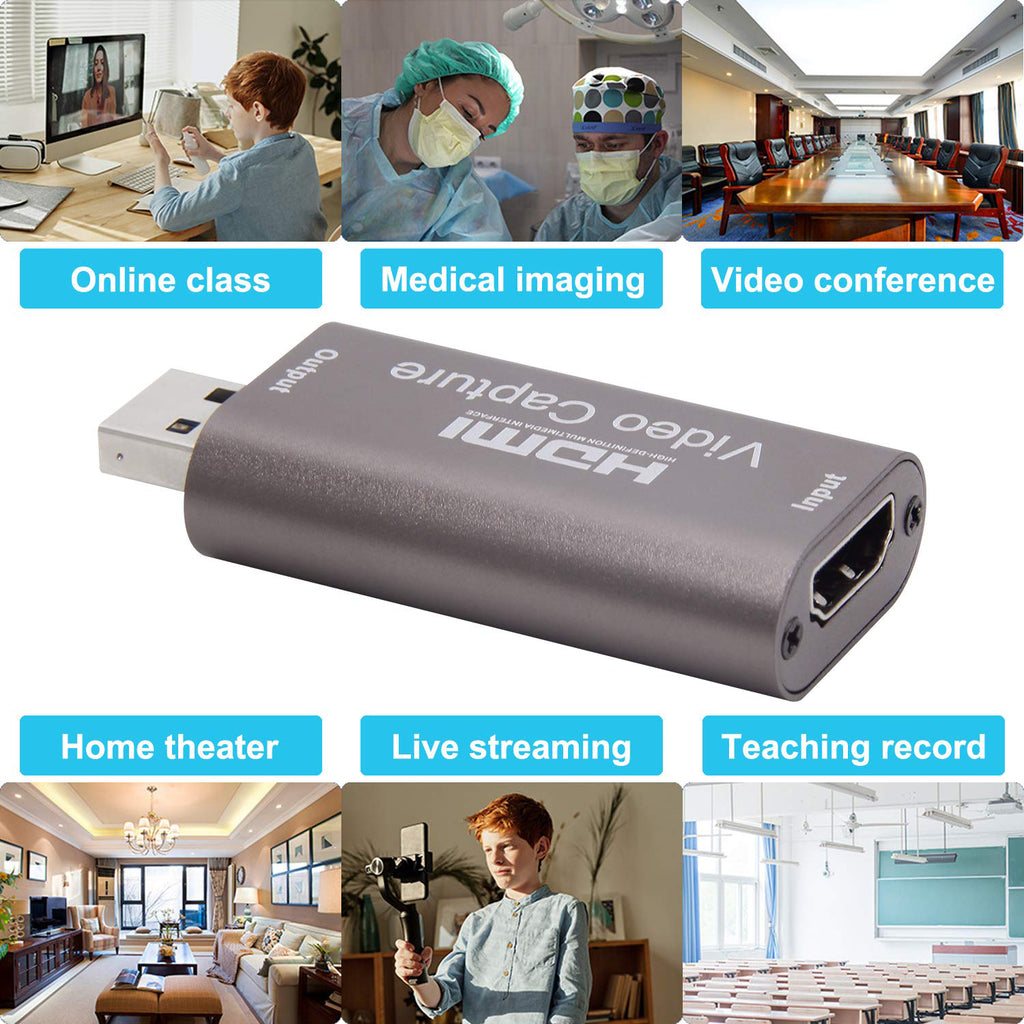 4K HDMI to USB Video Audio Capture Card 1080P 60fps Metal Cam Link Adapter for DSLR Action Cam Game Consoles PC Mac OBS Streaming