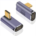 USB-C 90° Right Angle Adapter 240W 40Gbps 8K@60Hz – LED Charging Indicator Male to Female Extender for Laptop Tablet USB-C Devices