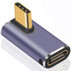 USB-C 90° Right Angle Adapter 240W 40Gbps 8K@60Hz – LED Charging Indicator Male to Female Extender for Laptop Tablet USB-C Devices