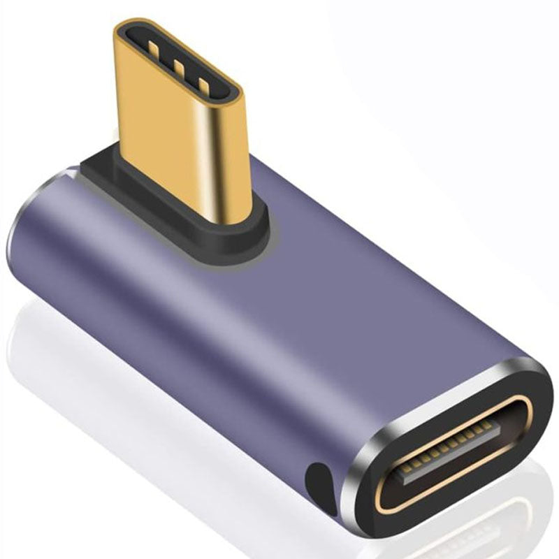USB C Right Angle Adapter 240W Right Angle 90 Degree USB C Male to Female Extender Support 40Gbps Data Transfer 8K Video with LED Light for ipad MacBook Tablet Phone