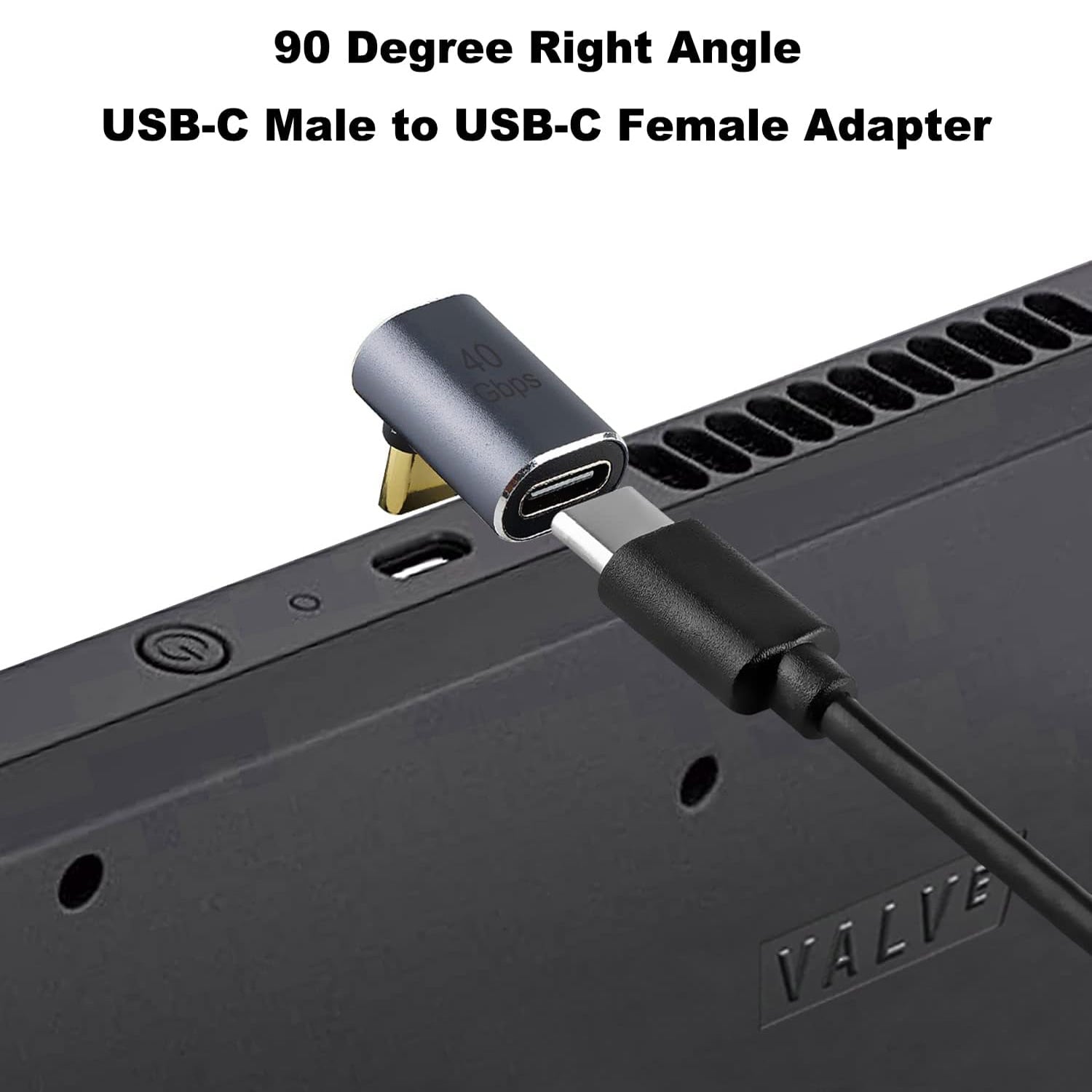 90 Degree USB-C Male to Female Adapte Right Angle 100W Type-C Adapter Extender for Steam Deck ROG Ally Switch Notebook Computers Tablet and Mobile Phones