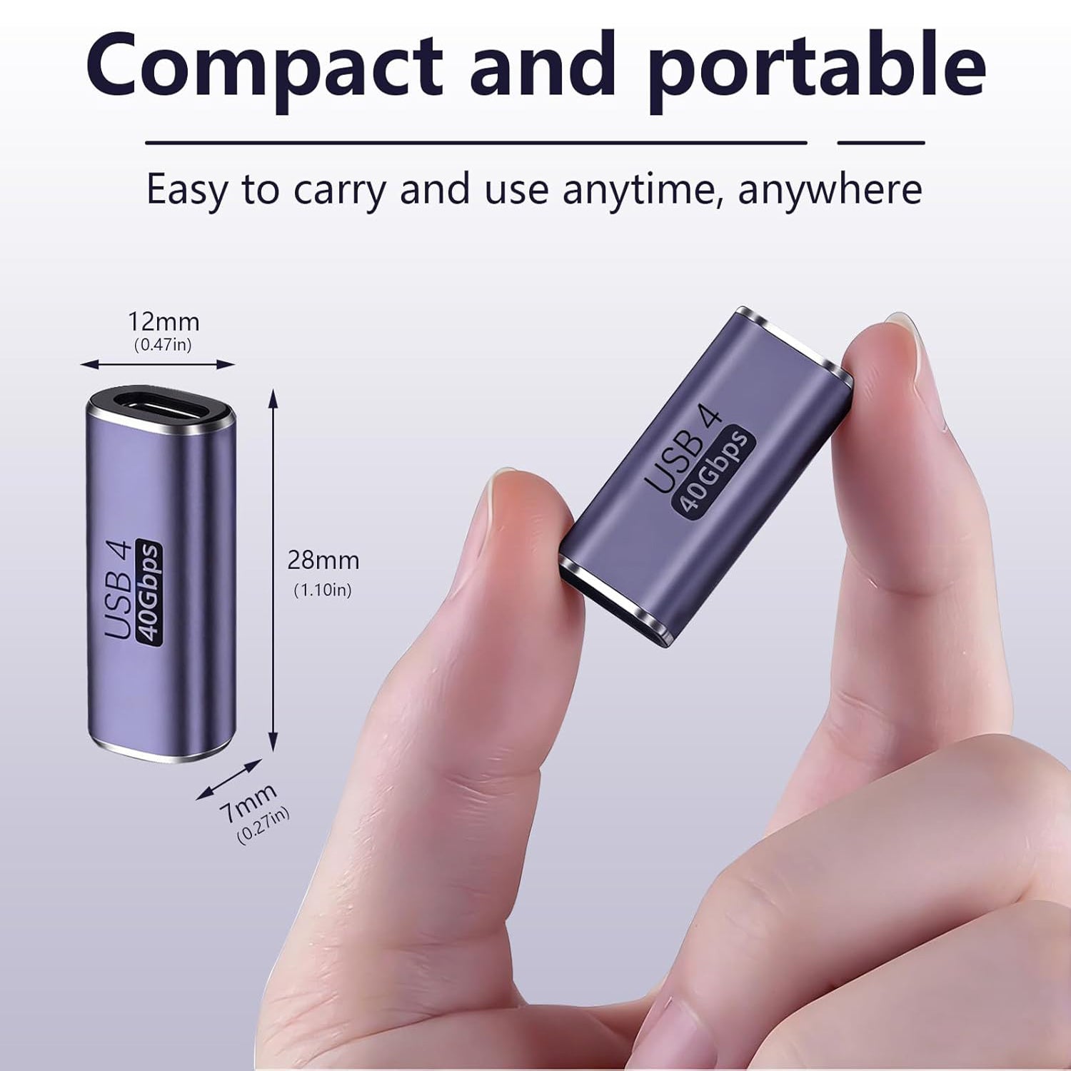 USB C Female to Female Adapter 100W Power Delivery 40Gbps USB c to c Female with 8K 60Hz Video Display Compatible for iPad MacBook Thunderbolt 4/3