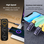 USB C Extender Adapter 8K@60Hz & 40Gbps Data USB C Male to Female Extension Adapter 100W Charging Type C Extender Thunderbolt 4 Connector for iPhone MacBook Pro