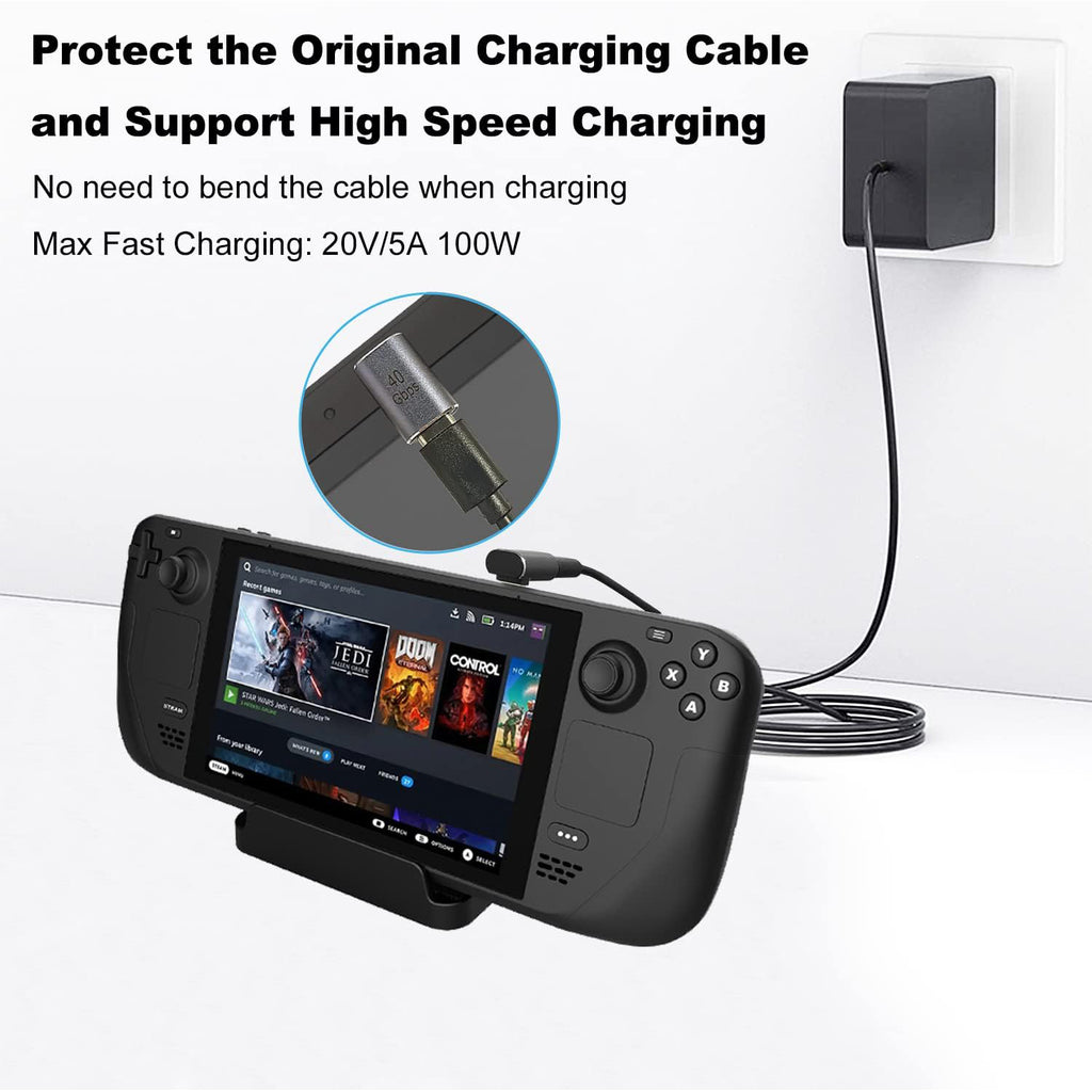 90 Degree USB-C Male to Female Adapte Right Angle 100W Type-C Adapter Extender for Steam Deck ROG Ally Switch Notebook Computers Tablet and Mobile Phones