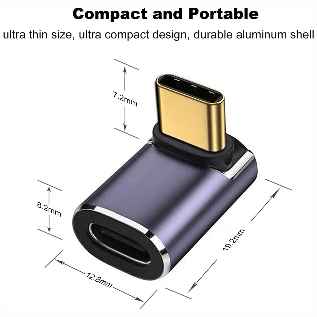 90 Degree USB-C Male to Female Adapte Right Angle 100W Type-C Adapter Extender for Steam Deck ROG Ally Switch Notebook Computers Tablet and Mobile Phones