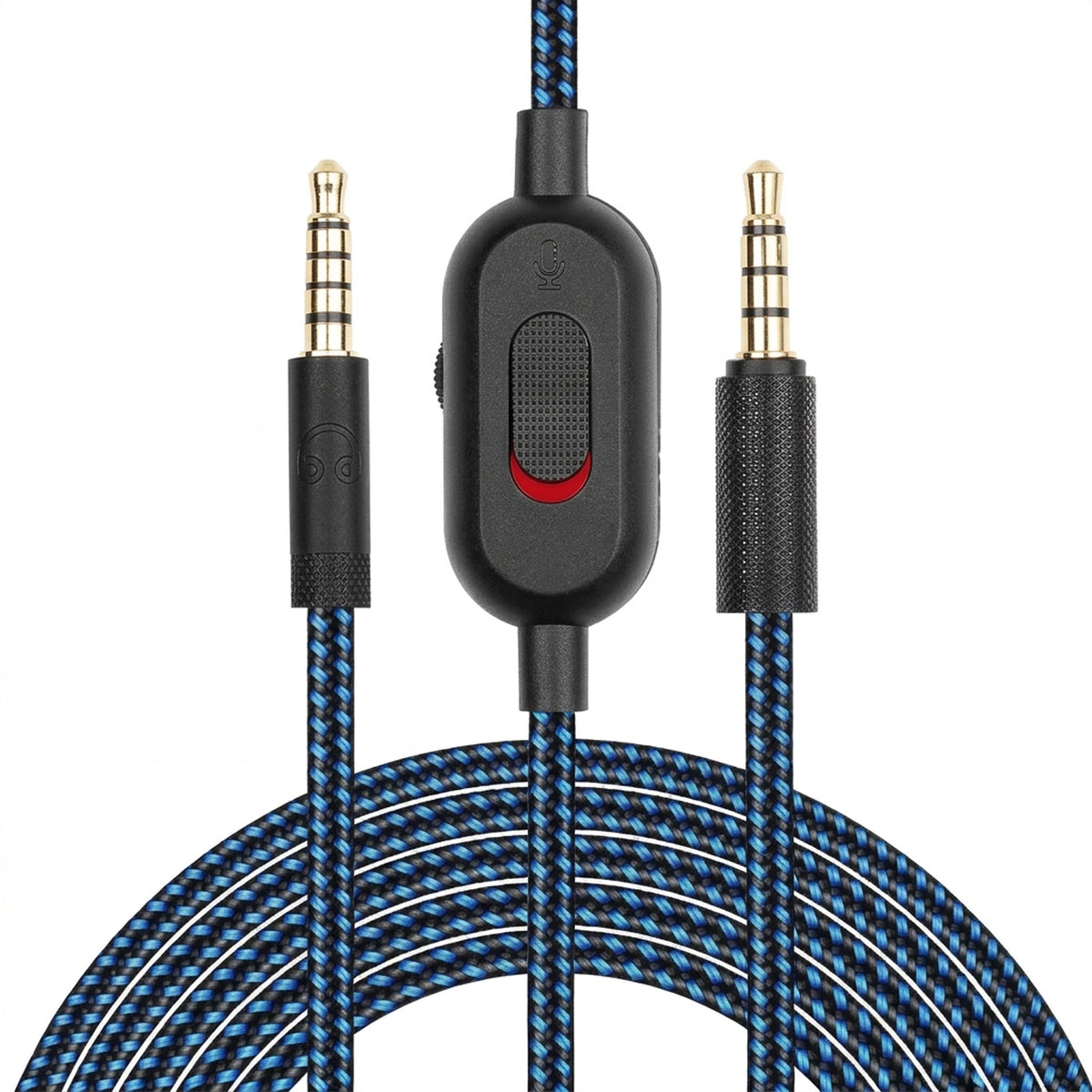 Replacement Audio Cable for Logitech G Pro X G433 G233 Headset 3.5mm 5 Pole to 4 Pole Braided Aux Cord with Inline Mute Volume Control for PC PS5 Xbox