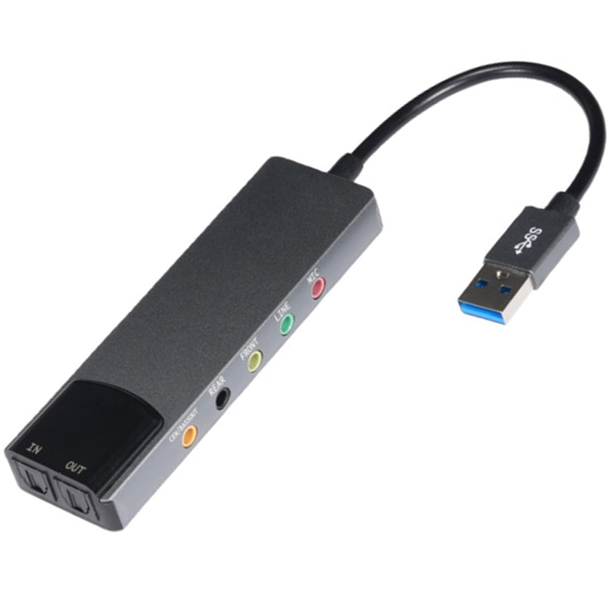 USB External Sound Card 5.1 7.1 Channel SPDIF Optical Audio Adapter Aluminum 48KHz Digital Audio Converter for PC Laptop Desktop Sound System